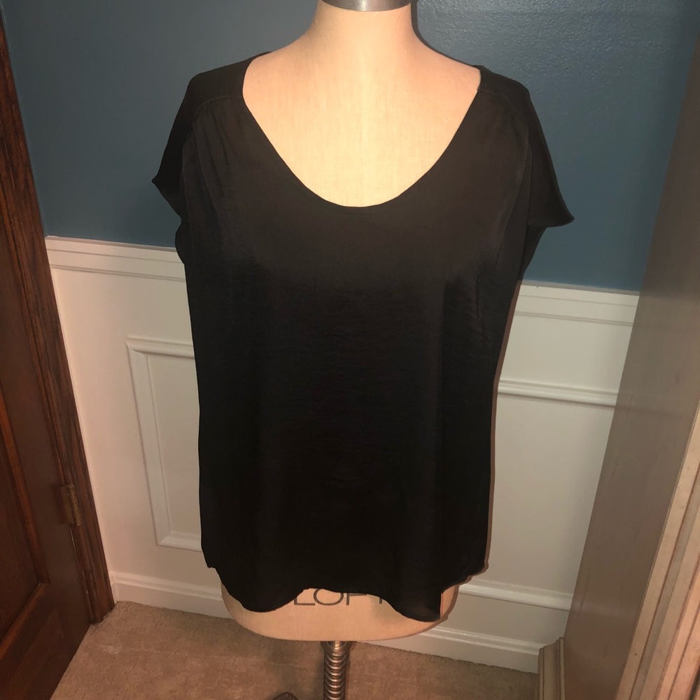 Black satin top